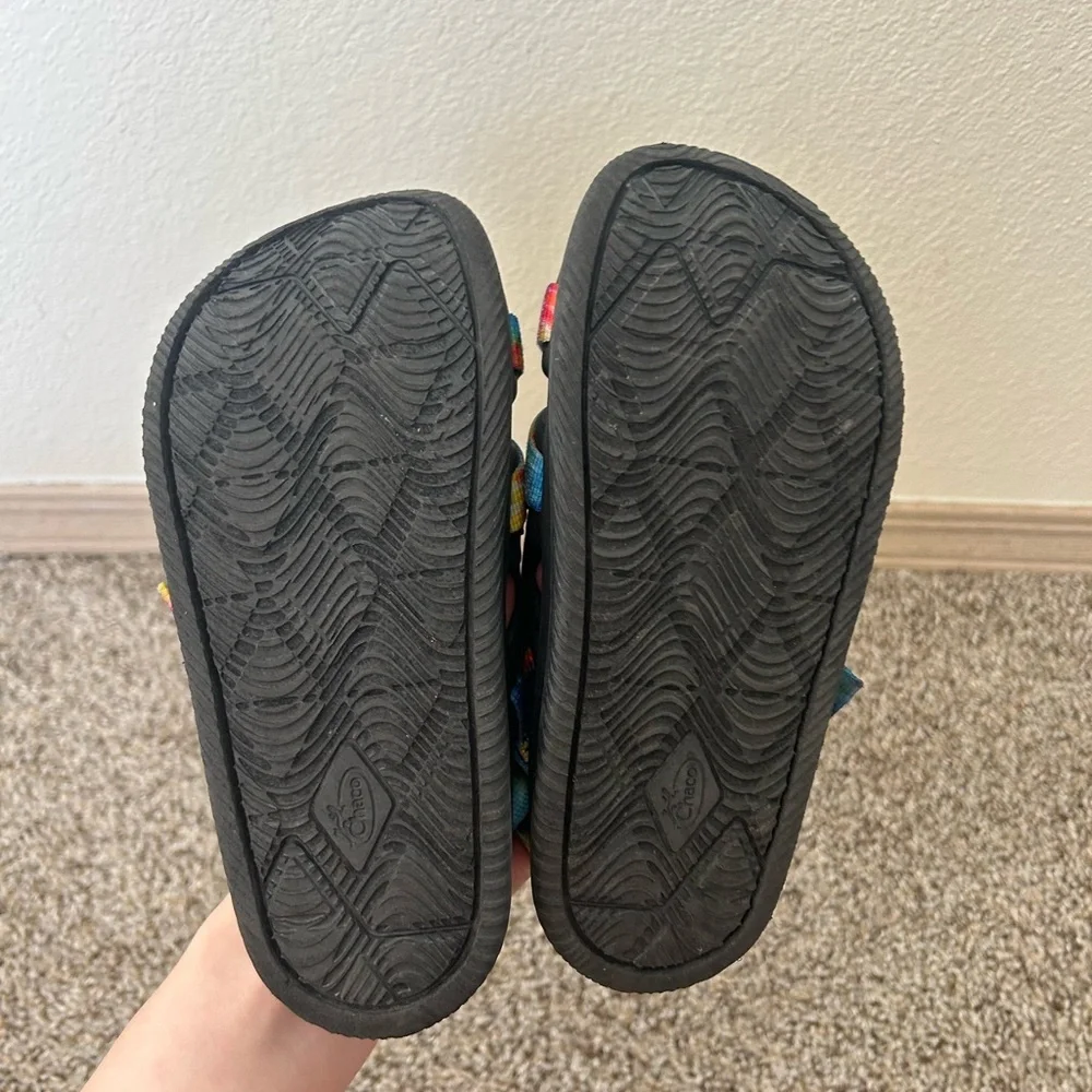 Chaco Chillos Sport Kids Sandals Dark Tie-Dye Strap Black Multicolor Unisex Sz 2